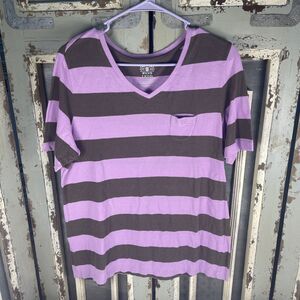 Y2K Izod T-Grand Striped V-Neck